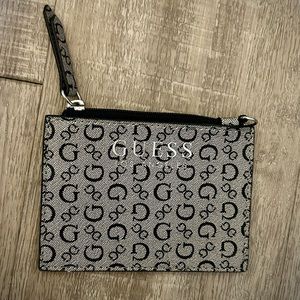 NEW GUESS Logo Silver Coin Purse Wallet